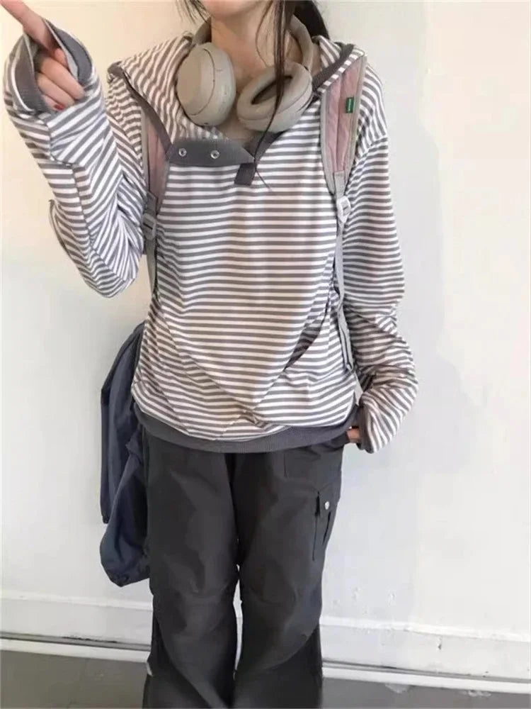 Korean Striped Hoodie